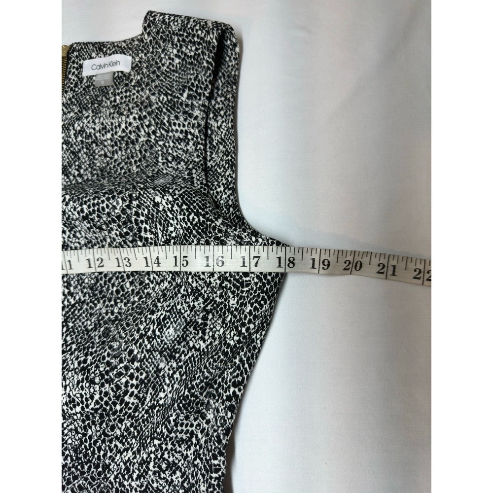 Calvin‎ Klein Size 10 Sheath Dress Black & White SlimmingCore Piece Career Event - Picture 6 of 8